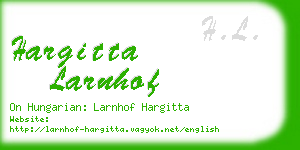 hargitta larnhof business card